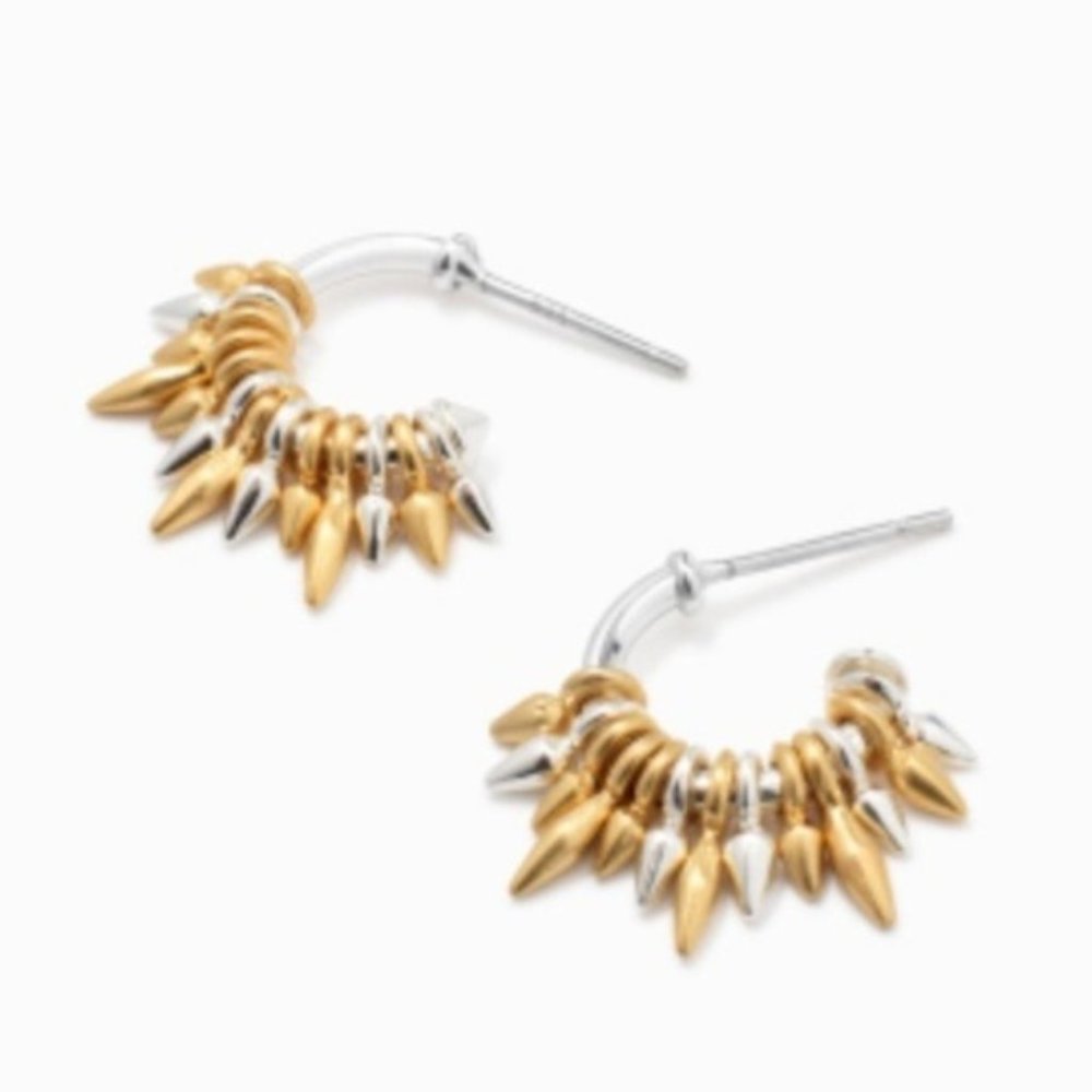 :: Stella & Dot Renegade Mixed Metal Hoops - Picture 7 of 8